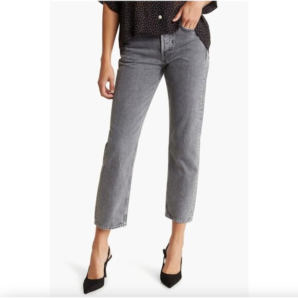 rag & bone Maya Ankle Slim High-Rise Rigid Jeans Callie LIGHT Gray Womens Size 2 - Picture 1 of 10
